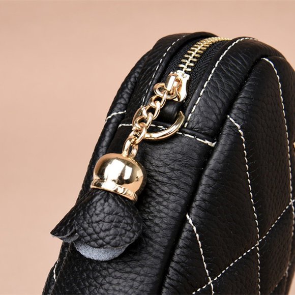 Genuine leather quilted crossbody purse - Picture 8 of 13